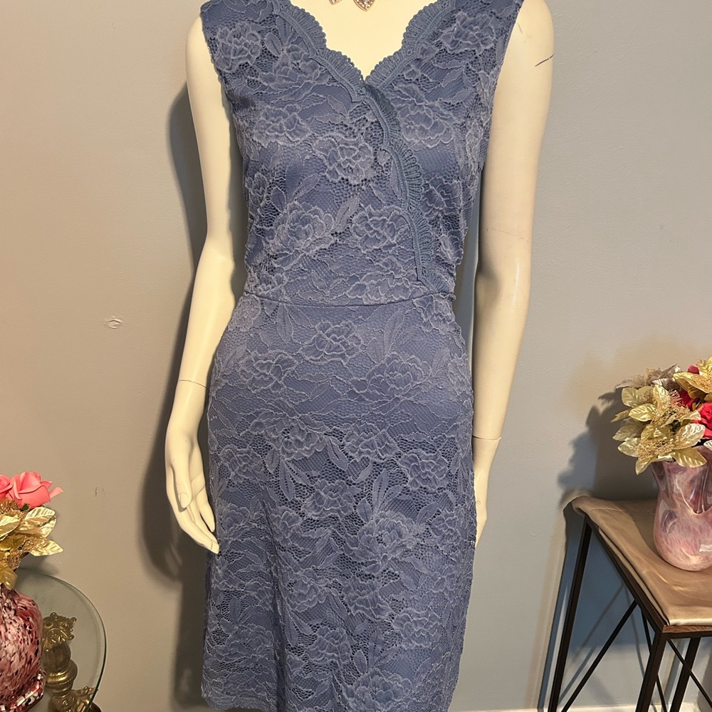 Elegant Lace Dress in Blue